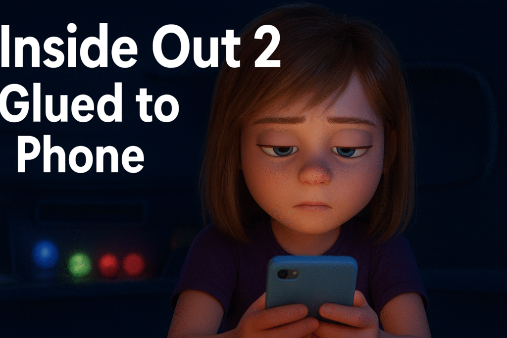 Inside Out 2 Emotion Glued to Phone