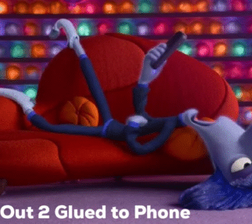 Inside Out 2 Emotions Glued to Her Phone