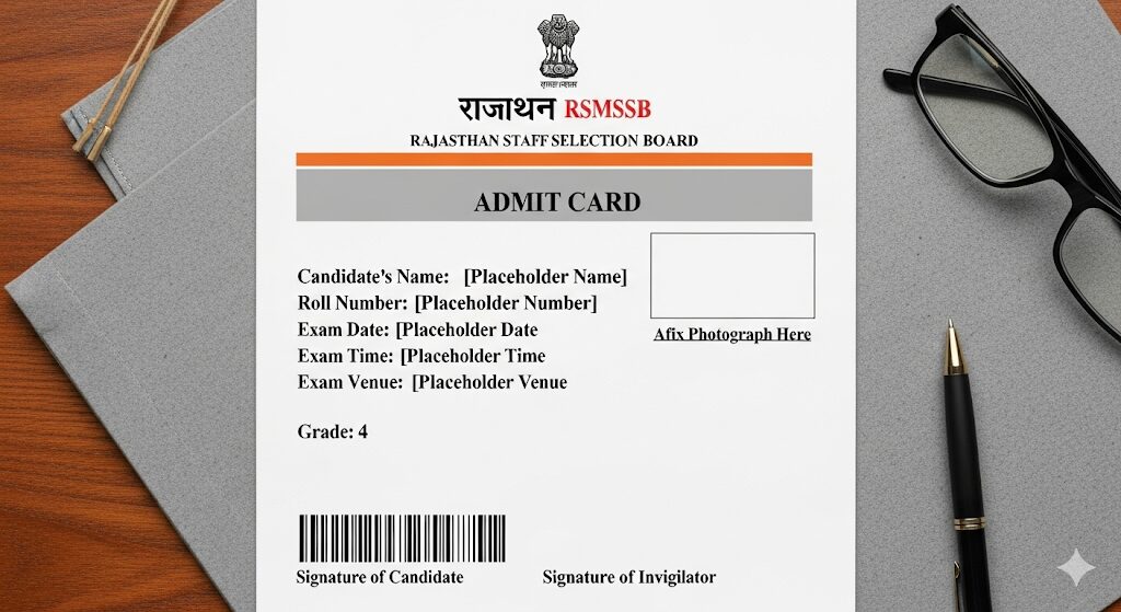 Rajasthan RSMSSB Grade 4 Exam Admit Card 2025