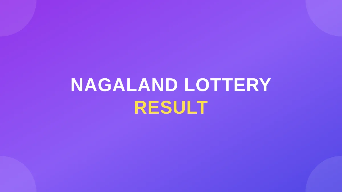 Nagaland State Lottery Today Result 6 PM