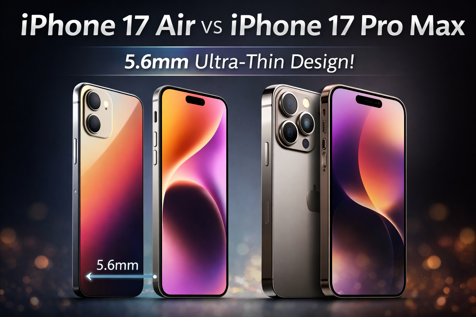 iPhone 17 Air 5.6mm ultra-thin design vs Pro Max