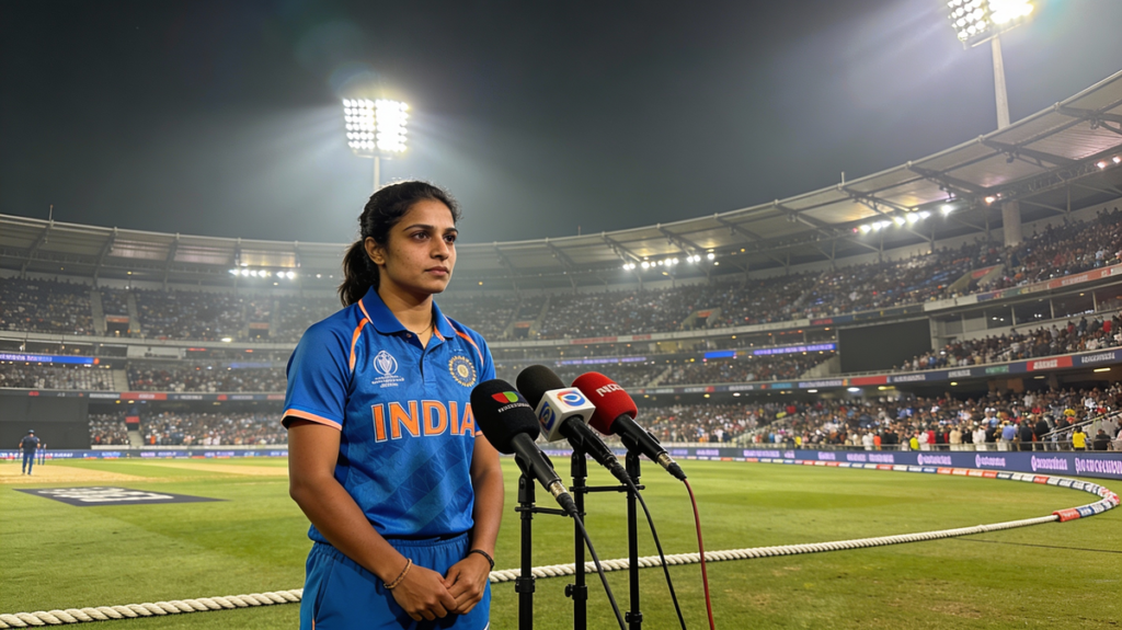 Pratika Rawal speaks to media after a crucial match, highlighting her growing impact in Indian cricket