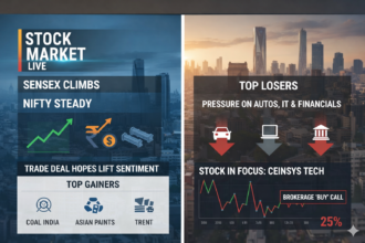 Stock Market LIVE Sensex climbs Nifty steady as India US trade deal hopes lift sentiment