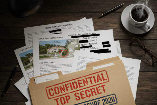 Official Jeffrey Epstein Files 2026 DOJ disclosure documents showing unredacted names and evidence from the Epstein Library