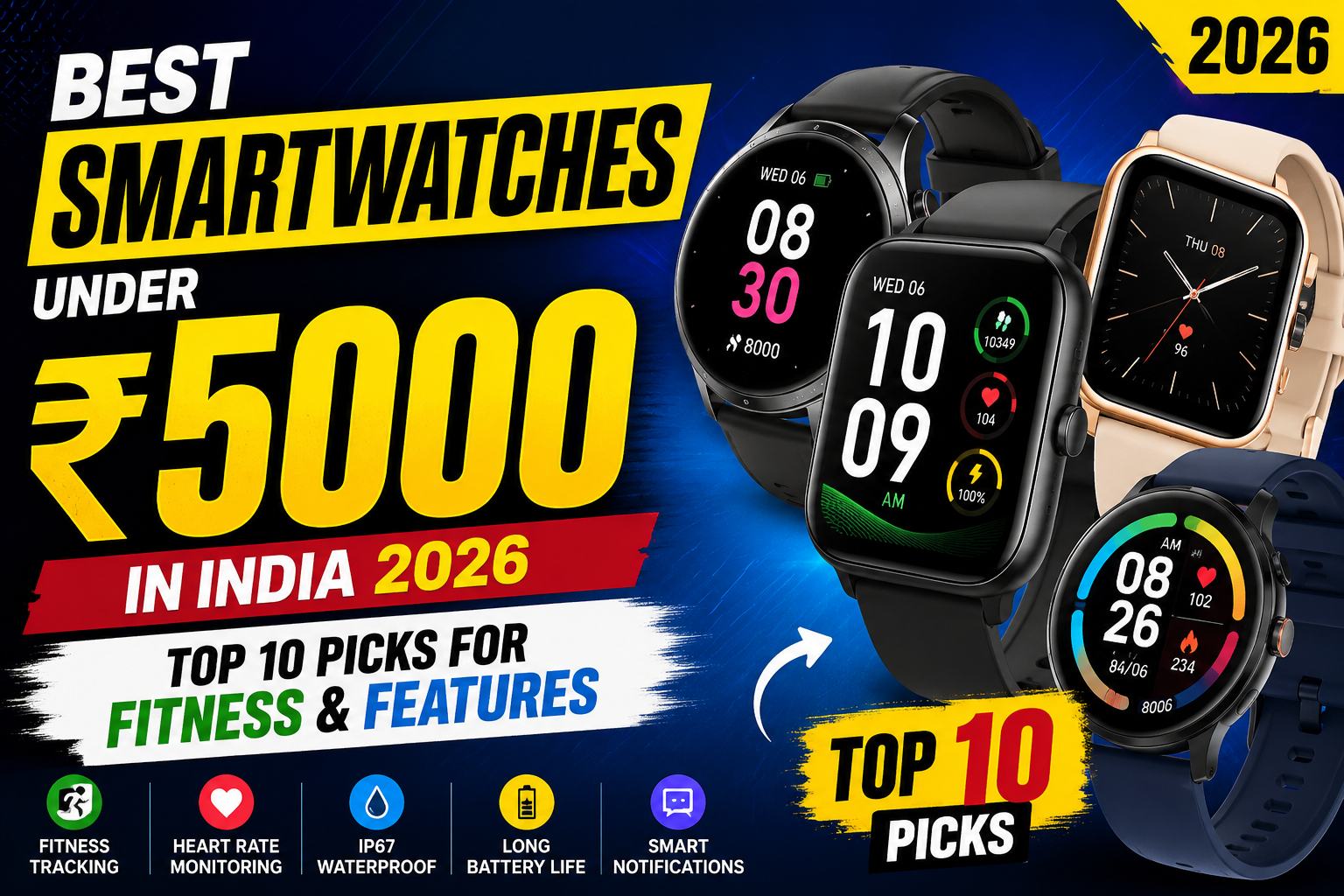 best smartwatches under 5000 in India 2026