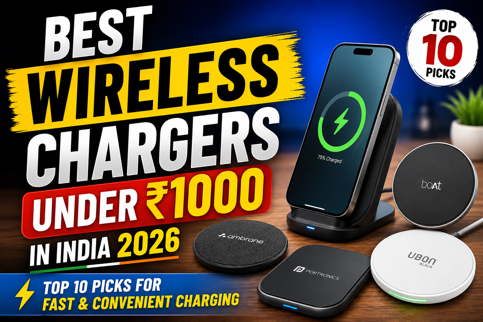 best wireless chargers under 1000 in India 2026