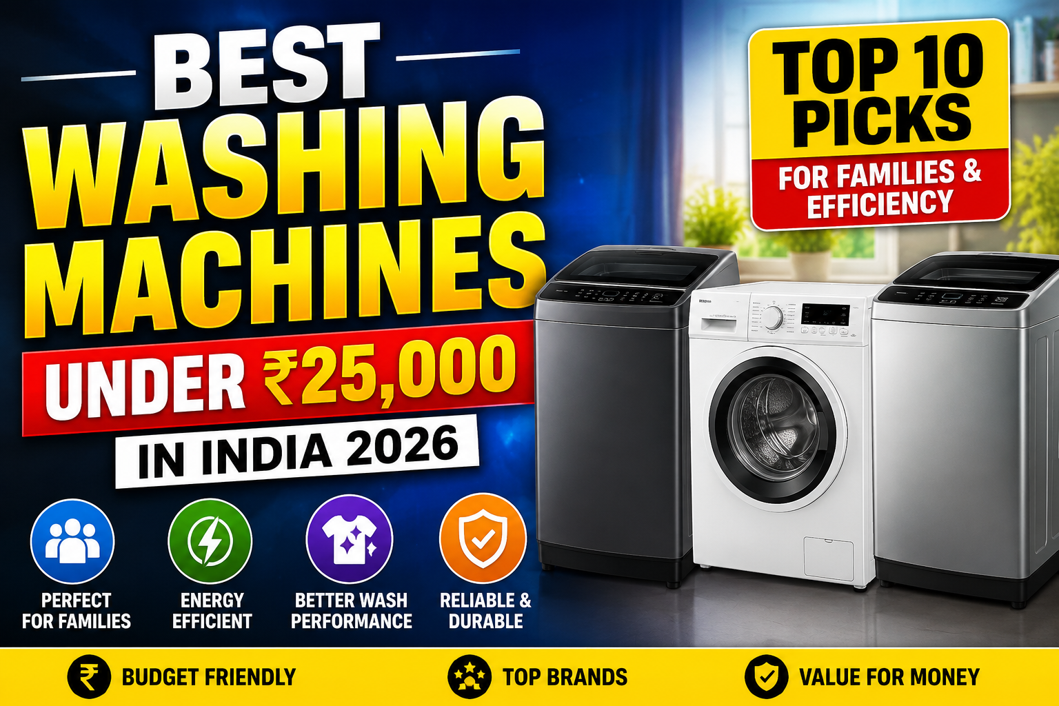 best washing machines under 25000 in India 2026